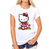 hello kitty women cat summer fashion grunge cartoon shirt Korean clothing T-shirt women aesthetic clothes tshirt woman