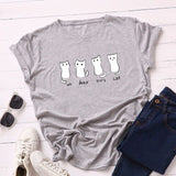 Summer Women T Shirt 5XL Plus Size Cotton Lovely Cats Print Short Sleeve Lady Tees Tops Casual Loose O-Neck Female Basic TShirt