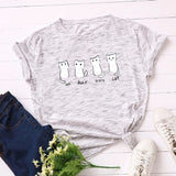 Summer Women T Shirt 5XL Plus Size Cotton Lovely Cats Print Short Sleeve Lady Tees Tops Casual Loose O-Neck Female Basic TShirt