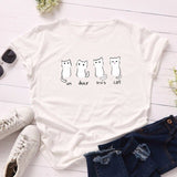 Summer Women T Shirt 5XL Plus Size Cotton Lovely Cats Print Short Sleeve Lady Tees Tops Casual Loose O-Neck Female Basic TShirt