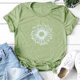 Sunflower Printing T-shirts Women Shirts Summer Graphic Tees Women Aesthetic Tshirt Woman Simple Woman Clothes Casual Camisetas