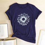 Sunflower Printing T-shirts Women Shirts Summer Graphic Tees Women Aesthetic Tshirt Woman Simple Woman Clothes Casual Camisetas