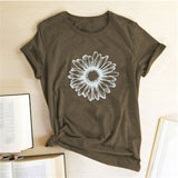 Sunflower Printing T-shirts Women Shirts Summer Graphic Tees Women Aesthetic Tshirt Woman Simple Woman Clothes Casual Camisetas