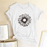 Sunflower Printing T-shirts Women Shirts Summer Graphic Tees Women Aesthetic Tshirt Woman Simple Woman Clothes Casual Camisetas