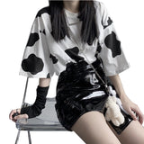 Summer Women's Tshirt Cow Print Short Sleeve Female T Shirt Harajuku Ladies Tee Tops Fashion Streetwear Women Tshirt Basic Tops