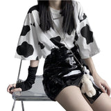 Summer Women's Tshirt Cow Print Short Sleeve Female T Shirt Harajuku Ladies Tee Tops Fashion Streetwear Women Tshirt Basic Tops