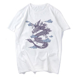 Harajuku Women's T-shirt Chinese Style Dragon Print Anime Short Sleeve T Shirt Streetwear Gothic Tops Retro Loose Tees Tshirts