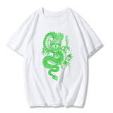 Harajuku Women's T-shirt Chinese Style Dragon Print Anime Short Sleeve T Shirt Streetwear Gothic Tops Retro Loose Tees Tshirts