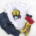 2019 Women Shir Short Sleeve Ladies Duck Skull Tee Summer Kawaii Graphic Printed Womens Top Tshirt Female T T-shirt