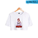 Anime FAIRY TAIL Crop Top T Shirt 100% Cotton O-Neck Short Sleeve T-Shirt Girls Hip Hop Fashion Cool Cute Cropped Tshirt Women