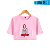 Anime FAIRY TAIL Crop Top T Shirt 100% Cotton O-Neck Short Sleeve T-Shirt Girls Hip Hop Fashion Cool Cute Cropped Tshirt Women