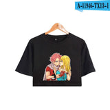 Anime FAIRY TAIL Crop Top T Shirt 100% Cotton O-Neck Short Sleeve T-Shirt Girls Hip Hop Fashion Cool Cute Cropped Tshirt Women