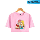 Anime FAIRY TAIL Crop Top T Shirt 100% Cotton O-Neck Short Sleeve T-Shirt Girls Hip Hop Fashion Cool Cute Cropped Tshirt Women