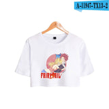 Anime FAIRY TAIL Crop Top T Shirt 100% Cotton O-Neck Short Sleeve T-Shirt Girls Hip Hop Fashion Cool Cute Cropped Tshirt Women