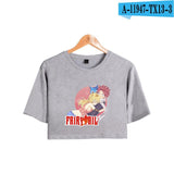 Anime FAIRY TAIL Crop Top T Shirt 100% Cotton O-Neck Short Sleeve T-Shirt Girls Hip Hop Fashion Cool Cute Cropped Tshirt Women