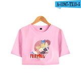 Anime FAIRY TAIL Crop Top T Shirt 100% Cotton O-Neck Short Sleeve T-Shirt Girls Hip Hop Fashion Cool Cute Cropped Tshirt Women