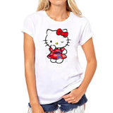 hello kitty women cat summer fashion grunge cartoon shirt Korean clothing T-shirt women aesthetic clothes tshirt woman