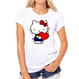 hello kitty women cat summer fashion grunge cartoon shirt Korean clothing T-shirt women aesthetic clothes tshirt woman