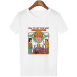 Harajuku Kawaii Shirt 90s Vintage Tshirt 80s Tumblr Tops Fetal Position Female T-shirt O-neck Short Sleeve Tshirt Streetwear