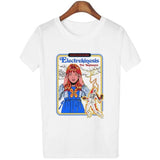 Harajuku Kawaii Shirt 90s Vintage Tshirt 80s Tumblr Tops Fetal Position Female T-shirt O-neck Short Sleeve Tshirt Streetwear