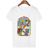 Harajuku Kawaii Shirt 90s Vintage Tshirt 80s Tumblr Tops Fetal Position Female T-shirt O-neck Short Sleeve Tshirt Streetwear