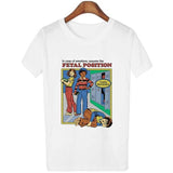 Harajuku Kawaii Shirt 90s Vintage Tshirt 80s Tumblr Tops Fetal Position Female T-shirt O-neck Short Sleeve Tshirt Streetwear