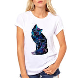 New Aniamls Hand Painted T-Shirt Women Tops Short Sleeve Red Kitsune Fox tshirt Kawaii Animal Womens t shirts Camisetas