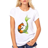 New Aniamls Hand Painted T-Shirt Women Tops Short Sleeve Red Kitsune Fox tshirt Kawaii Animal Womens t shirts Camisetas