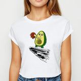 Avocado And Banana T-shirts Kawaii Spring Summer vestidos T shirt Women Prevalent Easy Matching Women's shirt O-Collar Tshirt