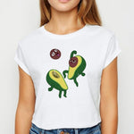 Avocado And Banana T-shirts Kawaii Spring Summer vestidos T shirt Women Prevalent Easy Matching Women's shirt O-Collar Tshirt