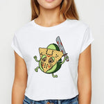Avocado And Banana T-shirts Kawaii Spring Summer vestidos T shirt Women Prevalent Easy Matching Women's shirt O-Collar Tshirt