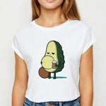 Avocado And Banana T-shirts Kawaii Spring Summer vestidos T shirt Women Prevalent Easy Matching Women's shirt O-Collar Tshirt