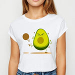 Avocado And Banana T-shirts Kawaii Spring Summer vestidos T shirt Women Prevalent Easy Matching Women's shirt O-Collar Tshirt