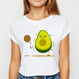 Avocado And Banana T-shirts Kawaii Spring Summer vestidos T shirt Women Prevalent Easy Matching Women's shirt O-Collar Tshirt