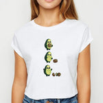 Avocado And Banana T-shirts Kawaii Spring Summer vestidos T shirt Women Prevalent Easy Matching Women's shirt O-Collar Tshirt