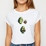Avocado And Banana T-shirts Kawaii Spring Summer vestidos T shirt Women Prevalent Easy Matching Women's shirt O-Collar Tshirt