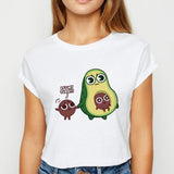 Avocado And Banana T-shirts Kawaii Spring Summer vestidos T shirt Women Prevalent Easy Matching Women's shirt O-Collar Tshirt