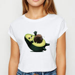 Avocado And Banana T-shirts Kawaii Spring Summer vestidos T shirt Women Prevalent Easy Matching Women's shirt O-Collar Tshirt