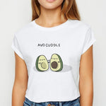 Avocado And Banana T-shirts Kawaii Spring Summer vestidos T shirt Women Prevalent Easy Matching Women's shirt O-Collar Tshirt