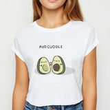 Avocado And Banana T-shirts Kawaii Spring Summer vestidos T shirt Women Prevalent Easy Matching Women's shirt O-Collar Tshirt
