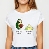 Avocado And Banana T-shirts Kawaii Spring Summer vestidos T shirt Women Prevalent Easy Matching Women's shirt O-Collar Tshirt