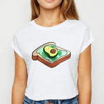 Avocado And Banana T-shirts Kawaii Spring Summer vestidos T shirt Women Prevalent Easy Matching Women's shirt O-Collar Tshirt