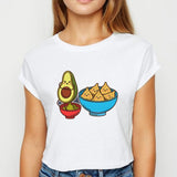 Avocado And Banana T-shirts Kawaii Spring Summer vestidos T shirt Women Prevalent Easy Matching Women's shirt O-Collar Tshirt
