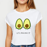 Avocado And Banana T-shirts Kawaii Spring Summer vestidos T shirt Women Prevalent Easy Matching Women's shirt O-Collar Tshirt