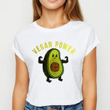 Avocado And Banana T-shirts Kawaii Spring Summer vestidos T shirt Women Prevalent Easy Matching Women's shirt O-Collar Tshirt