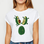 Avocado And Banana T-shirts Kawaii Spring Summer vestidos T shirt Women Prevalent Easy Matching Women's shirt O-Collar Tshirt