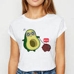 Avocado And Banana T-shirts Kawaii Spring Summer vestidos T shirt Women Prevalent Easy Matching Women's shirt O-Collar Tshirt