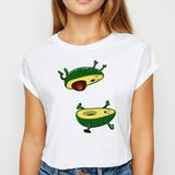 Avocado And Banana T-shirts Kawaii Spring Summer vestidos T shirt Women Prevalent Easy Matching Women's shirt O-Collar Tshirt
