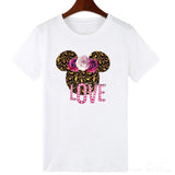 ZOGANKIN Cartoon Print Women T Shirt Summer Casual Short Sleeve O Neck T-shirt Ladies White TShirt Tops Cute Tees Shirt