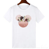 ZOGANKIN Cartoon Print Women T Shirt Summer Casual Short Sleeve O Neck T-shirt Ladies White TShirt Tops Cute Tees Shirt